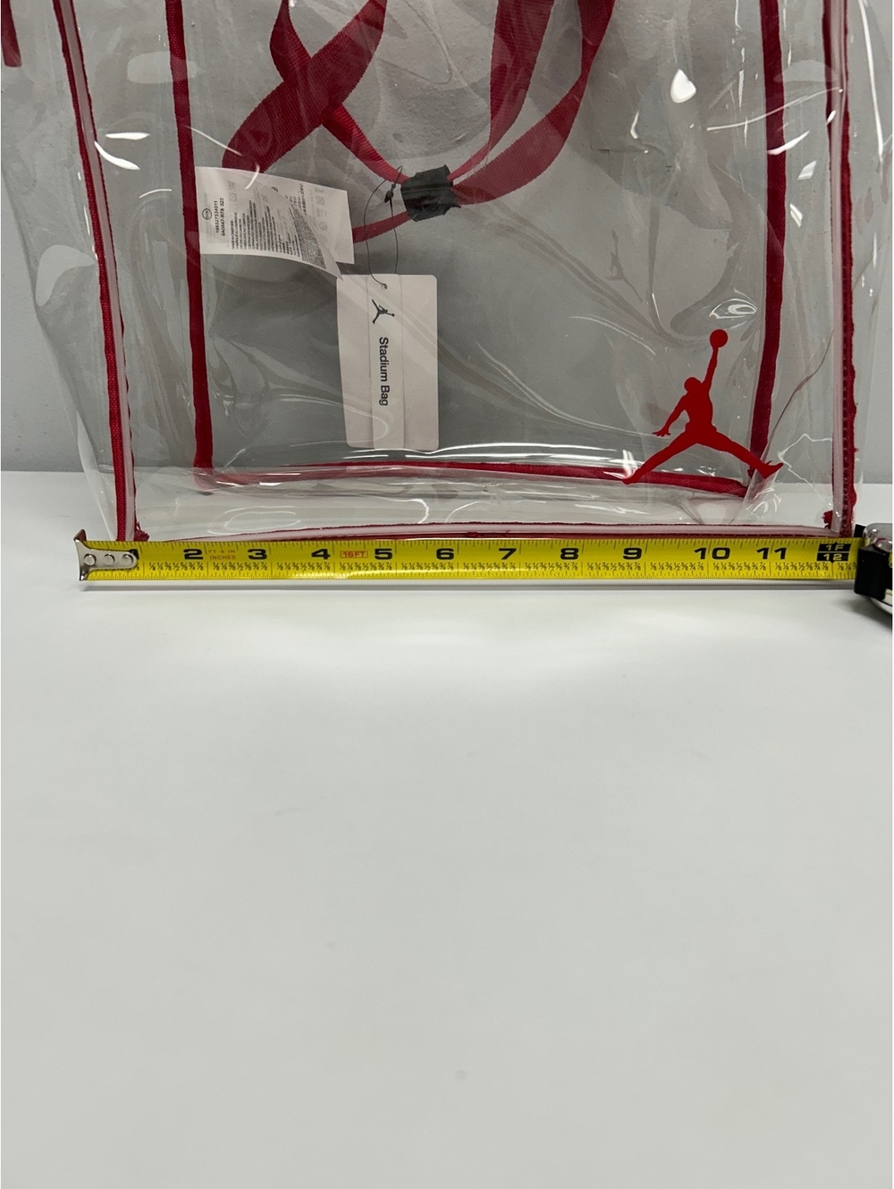 Nike Jordan Clear Red Trim Stadium Tote Bag - Picture 5 of 9